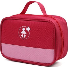 Resim Çok Bölmeli Aile Hap Çantası Boş Ultra Kompakt İlaç Saklama Çantası Nem Geçirmez Taşınabilir İlaç Düzenleyici Kutusu Kırmızı-l, 