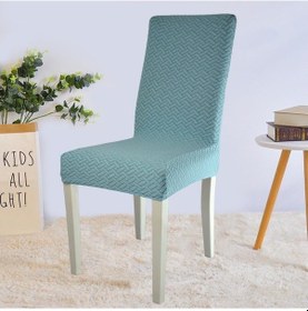 Resim Tuğla Desen Sandalye Kılıfı Sandalye Örtüsü Esnek, 6 Adet Turkuaz Turkuaz 