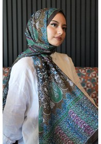 Resim Afvente Karma Motif Desen Haki Soft Pamuk Şal Çok Renkli 