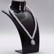 Resim Fochsia Siyah 1 Adet Oval Plastik Kolye Bileklik Gösterici Askılı Çok Katlı Mücevher Organizatörü 