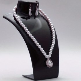 Resim Fochsia Siyah 1 Adet Oval Plastik Kolye Bileklik Gösterici Askılı Çok Katlı Mücevher Organizatörü 