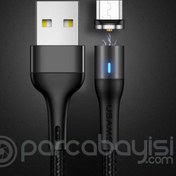 Resim USAMS Mıknatıslı Şarj Başlık Mikro usb Şarj Kablosu USAMS Mıknatıslı Şarj Başlık Mikro usb Şarj Kablosu