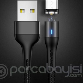 Resim USAMS Mıknatıslı Şarj Başlık Mikro usb Şarj Kablosu 