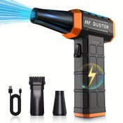 Resim 300000rpm Mini Taşınabilir Üfleyici Fan - USB Şarj Edilebilir, ABS Malzeme, Kablosuz, İç ve Dış Mekan Kullanımı, Kamp ve Acil Durumlar İçin Çoklu Bağlantılar, Mini Fan 