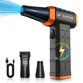 Resim 300000rpm Mini Taşınabilir Üfleyici Fan - USB Şarj Edilebilir, ABS Malzeme, Kablosuz, İç ve Dış Mekan Kullanımı, Kamp ve Acil Durumlar İçin Çoklu Bağlantılar, Mini Fan 