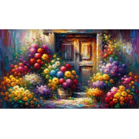 Resim Venspor Göz Alıcı Çiçek Bahçesi Temalı 200 x 150 cm Duvar Örtüsü Fon Arkaplan 