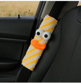 Resim Elmpaly Sevimli Canavar Emniyet Kemeri Omuz Pedı Sarı Tüylü Dekorasyon 