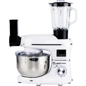 Resim Yasomi Sm 1504bml Beyaz Led Ekranlı Kıyma Çekme Aparatlı Ve Blender Stand Mikser Mutfak Şefi 1500w 