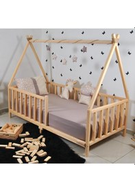 Resim Markaawm Markaawm Montessori Çocuk Yatak Çam Karyola Çadır Derya (397874291) 