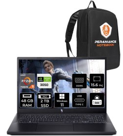 Resim ACER Nitro V15 R5 7535HS 48GB 2TB SSD RTX3050/6GB 15.6'' 144Hz FHD W11P Gaming Laptop & PER4 ÇANTA 