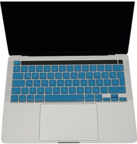 Resim Apple Uyumlu MacBook Pro Klavye Koruyucu 13inç M1-m2 Türkçe Q Touchbarlı A2251 A2289 A2338 A2141 İle Açık Mavi 