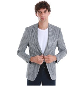 Resim Hatemoğlu Lacivert Comfort Fit Desenli Mono Yaka Klasik Ceket 14252024c001 436 Lacivert 