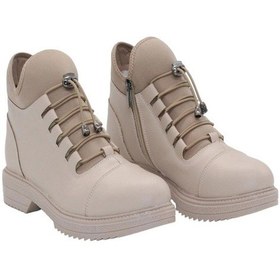 Resim Mergenshoes S110 Bej Cilt Bağcıklı Kadın Kışlık Bot Ten 