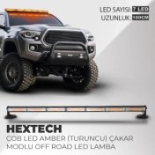 Resim C9 Hextech 70W Turuncu 100CM 17 Farklı Yanış Modlu 7 Cob LED Off Road LED Lamba 