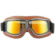 Resim Retro Motosiklet Gözlükleri Deri Pilot Kask Gözlükleri Uv400 Vintage Klasik Gözlükler Scooter Motosiklet Bisiklet Güneş Gözlüğü Bisiklet Gözlükleri J 