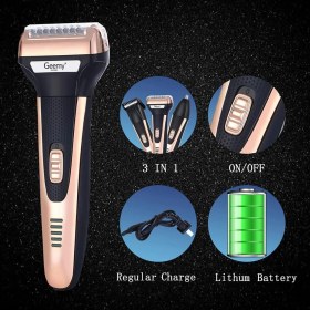Resim Geemy Elektrikli Tıraş Makinesi 3'ü 1 Arada Çok Işlevli 