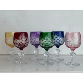 Resim Bohemia Kristal Kahve Yanı Su Bardağı 150 Cc 6 Adet Renkli 