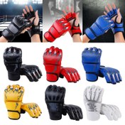 Resim Erkekler & Kadınlar için Yüksek Kaliteli PU Malzemeli MMA Boks Eldivenleri - Karate, Muay Thai, Serbest Dövüş & Sanda Antrenmanları için İdeal - Güvenli Kapatma ile Dayanıklı - Çoklu Renkler & Tasarımlarında Mevcut, Dövüş Sanatları Antrenmanı|Cesur Stil Eldivenler|Esnek El Sarar, Boks Çantası 