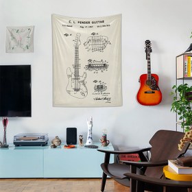 Resim Fender Stratocaster Gitar Ivory Duvar Örtüsü - 60 cm x 90 cm 
