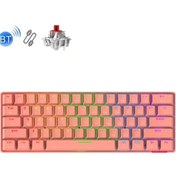 Resim Sones Ajazz STK61 61 Tuşlu Çift Modlu Kablosuz Bluetooth Mekanik Klavye 