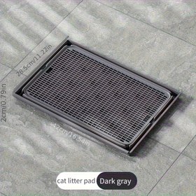 Resim Ekstra Büyük Kilitli Kedi Tuvalet Pedi - Çift Katmanlı Kum Tutucu Tasarım, Yıkanabilir Kaymaz Yüzey, Dayanıklı Plastik Koku Kontrol Matı İç Mekan Kedileri için, 4 Renk Seçeneği 