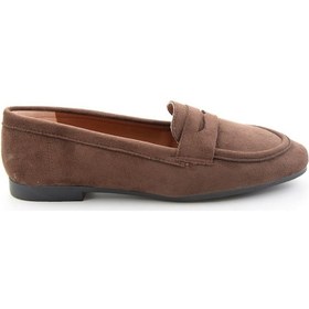 Resim Kahve Süet Kadın Loafer Ayakkabı K01745877072 
