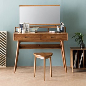 Resim Maskar Makyaj Masası - Amerikan Meşe 