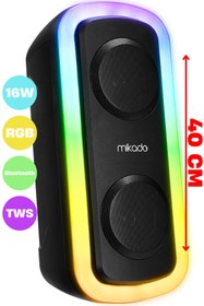 Resim Mikado MD-C18 Bluetooth Hoparlör Rgb Taşınabilir Hoparlör Parti Toplantı Amfisi Tws Bluetooth Speaker 16W 