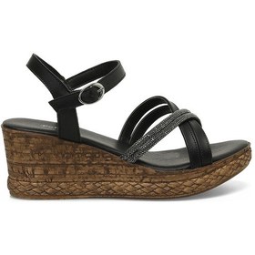 Resim Polaris 323155.z 4fx Siyah Kadın Dolgu Topuk Sandalet 000000000101644078 Siyah 