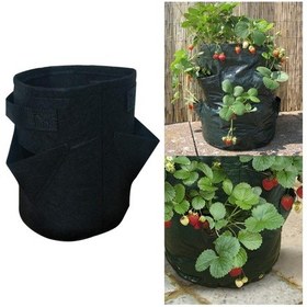 Resim 6 Cep 26l / 7 Galon Dokunmasız Keçe Çilek Dikim Çantası, Boyut: 30x35cm Siyah 