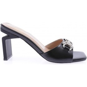 Resim Dgn K9011 Kadin Aksesuarli Topuklu Terlik K9011-1748-R1534 Siyah 