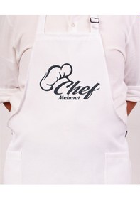 Resim Mutfak Önlüğü Kişiye Ve İsme Özel Nakışlı Mutfak Önlüğü Şef 1 Farklı Renkler Beyaz 