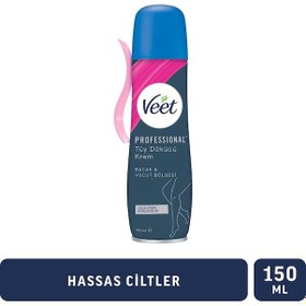 Resim Veet Professional Tüy Dökücü Krem Sprey Bacak&Vücut Bölgesi Hassas Ciltler 150 ML 