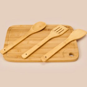 Resim Efemark 4 Parça Bambu Mutfak Seti - Açık Kahverengi - 36X26 cm + 30 cm 