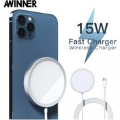 Resim windplus Iphone 11 Pro Max Uyumlu Kablosuz Şarj Cihazı 15w Hızlı Şarj Manyetik Çekim Type-c Kablo 