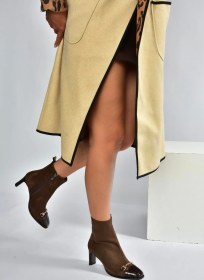 Resim V820284602 Kahverengi Süet Kalın Topuklu Kadın Bot Kahverengi-süet 