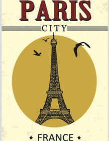 Resim Paris Eyfel Kulesi Retro Ahşap Tablo - Nostaljik Şehir Posteri 