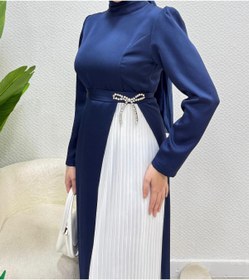 Resim Raya Gym Fiyonk Detaylı Krep Saten Tesettür Abiye 