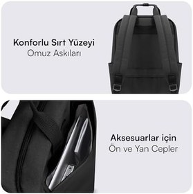 Resim Mack MCE-1521 Nova Eco Çevre Dostu Laptop Sırt Çantası 15.6 inç,YKK Fermuarlı Bilgisayar Sırt Çantası, Kadın ve Erkek Günlük Çanta, Okul ve İş Çantası, Siyah 