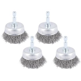 Resim Quueppty Adet Tel Bardak Fırça Seti, Matkap Için Tel Fırça 1/4 Inç Mil 0,010 Inç Kaba Karbon Çelik-2 Inç Tel Matkap Fırçası (Yurt Dışından) 