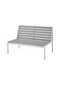 Resim Bahçe Bankı, Beyaz-gri, 100x59x67 Cm, Mindersiz Gri 
