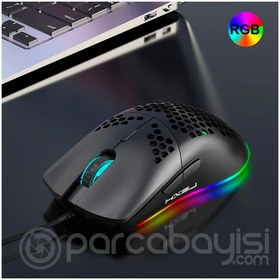 Resim Genel Markalar HXSJ J900 USB Kablolu RGB Dpi Oyuncu Mouse Gaming Mouse-(5775) 