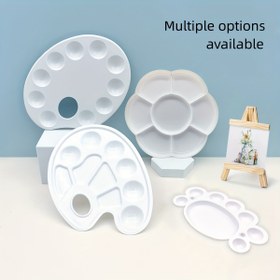 Resim Çoklu seçeneklerde sert plastikten yapılmış, guaj, akrilik, suluboya vb. için uygun yeniden kullanılabilir boyama paleti 