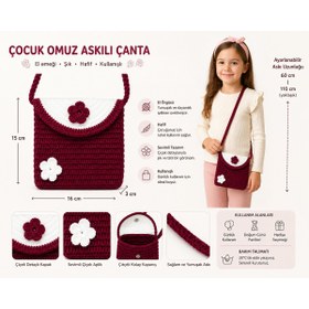 Resim Yalçınoğlu Kids Kız Çocuk Renkli El Örgüsü Omuz Çantası %100 Pamuk 2-9 Yaş I Özel Gün Omuz Çantası 