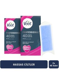 Resim Veet Bacak Vücut Bölgesi Hassas Ciltler Ağda Bandı 2 x 40 Adet 
