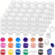Resim 240 adet Mini Akrilik Boya Kapları Kapaklı - Her biri 3ml (0.1oz), Dayanıklı Plastik, Sızdırmaz & Okul Sanat & El Sanatları Projeleri için Kolay Mühürlenebilir 