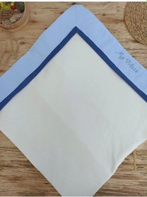 Resim Yenidoğan Bal Peteği My Prince Taç Nakışlı Delüks Kundak Bebek Battaniyesi Mavi Mavi 