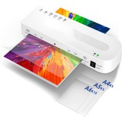 Resim MAXDONE A4 Beyaz Laminasyon Makinesi, Avrupa Standart Fiş ile Uyumlu, 5 A4/A5+10 A6 Laminasyon Çantaları Dahil, İş Elektronikleri için Ofis Elektronikleri 
