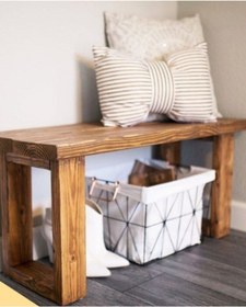 Resim TALAŞTOZUM Masif Ahşap Bank & Bench Kapı Önü Antre Hol Dekoratif Oturak 100*30 Cm 