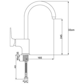 Resim Newarc 941881k Aqua Evye Armatürü Köşe Borulu Metal 